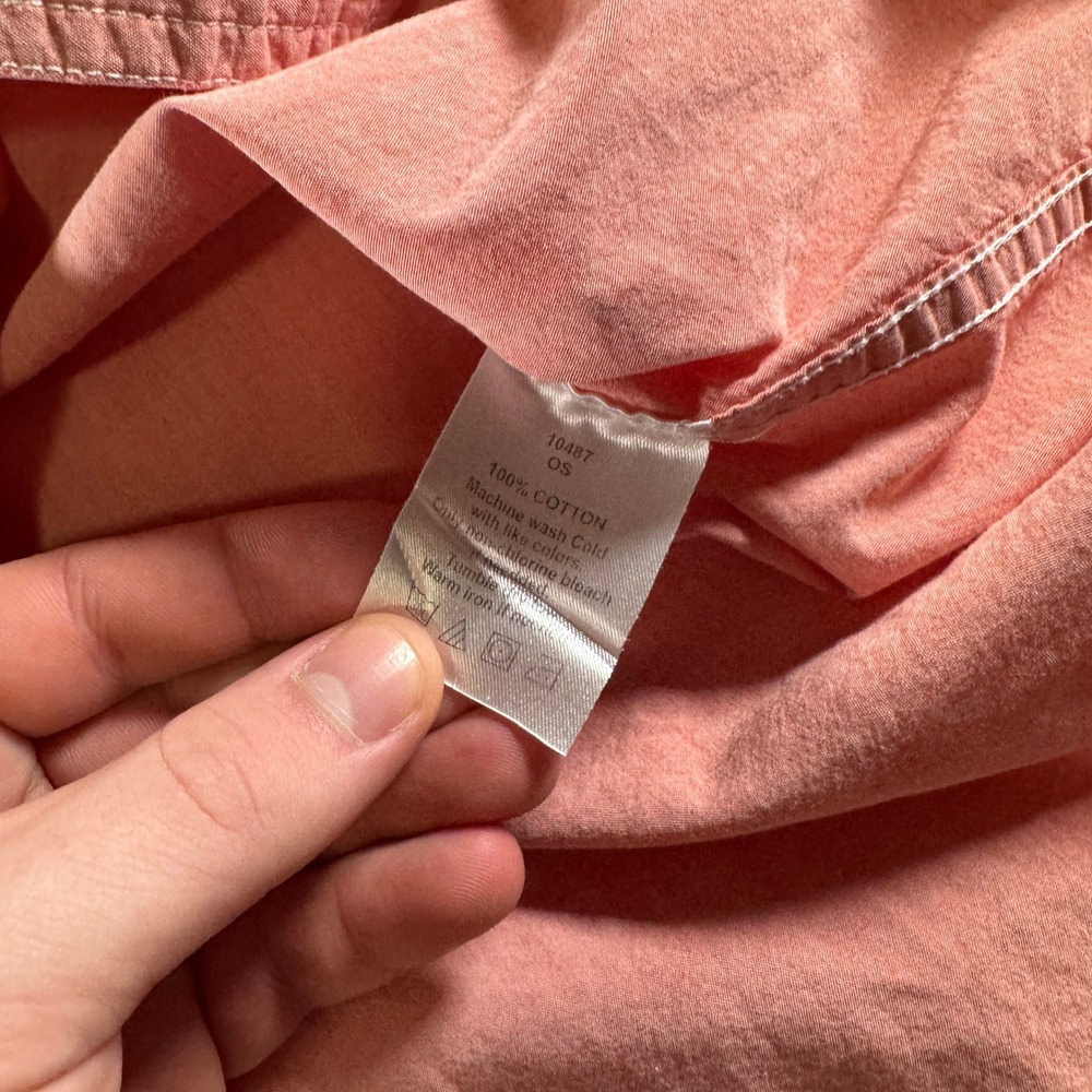 Filson Garment Long‎ Sleeve Button Up Dress Shirt Cotton Light Red Salmon Medium - Picture 6 of 7